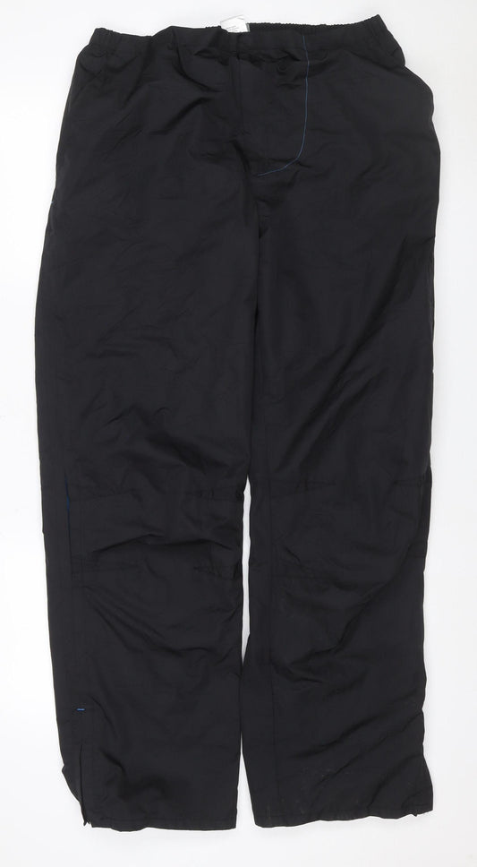 Decathlon Men’s Black XL Walking Trousers Elastic Waist Zip Pocket