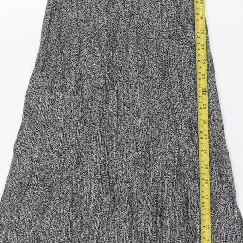 Marks & Spencer Women Grey UK 8 Long Knit Fit & Flare Jumper Dress