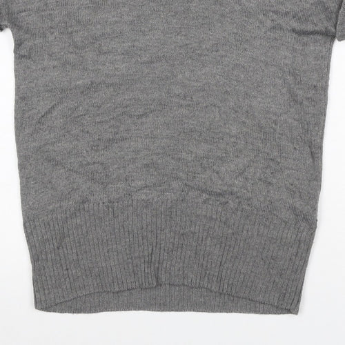 H&M Women Grey M Sleeveless Roll Neck Knit Pullover Jumper