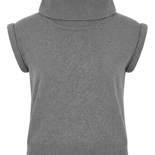 H&M Women Grey M Sleeveless Roll Neck Knit Pullover Jumper