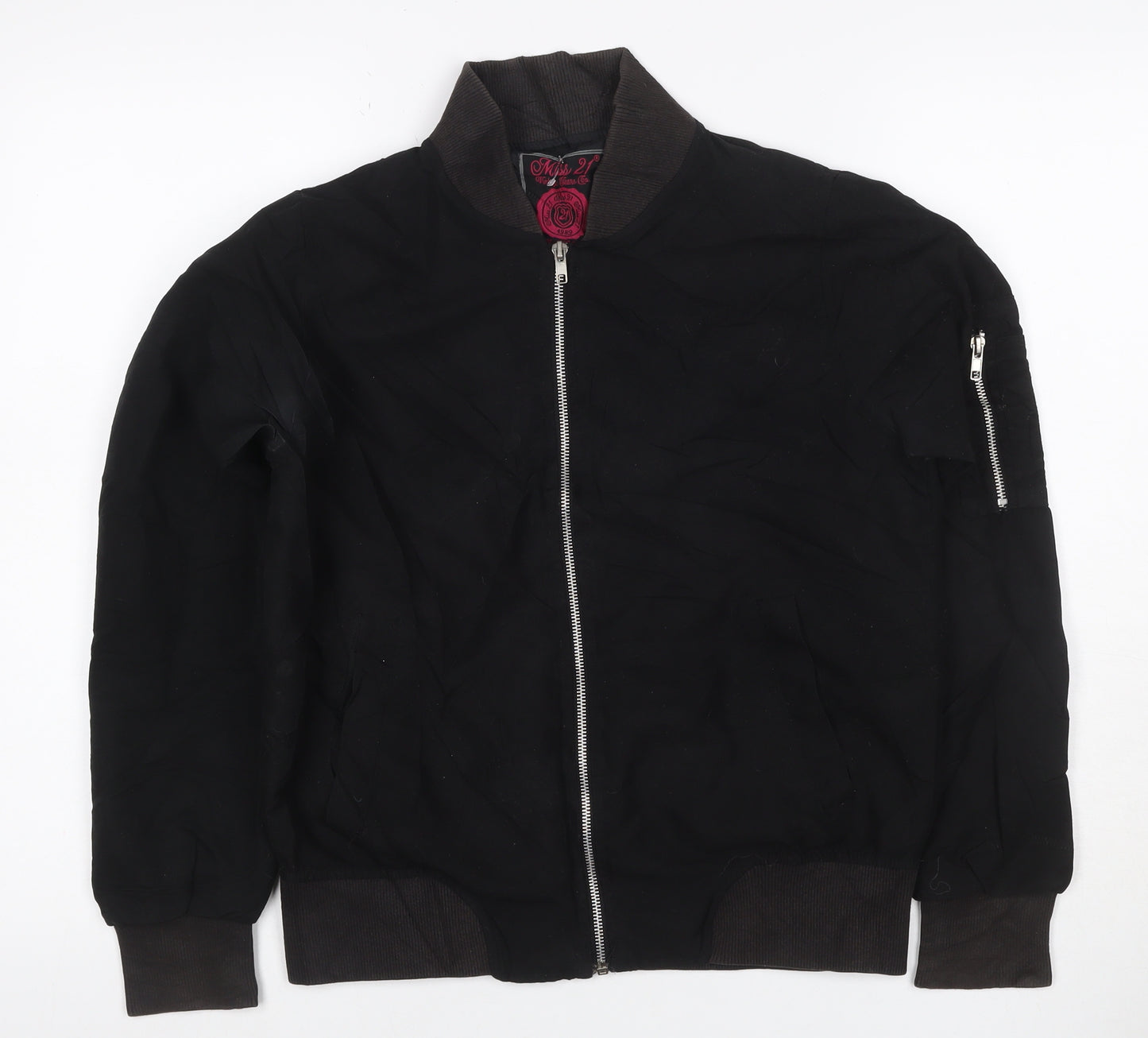 Miss 21 Women’s Black Size S Bomber Jacket Full Zip