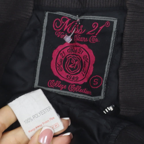 Miss 21 Women’s Black Size S Bomber Jacket Full Zip