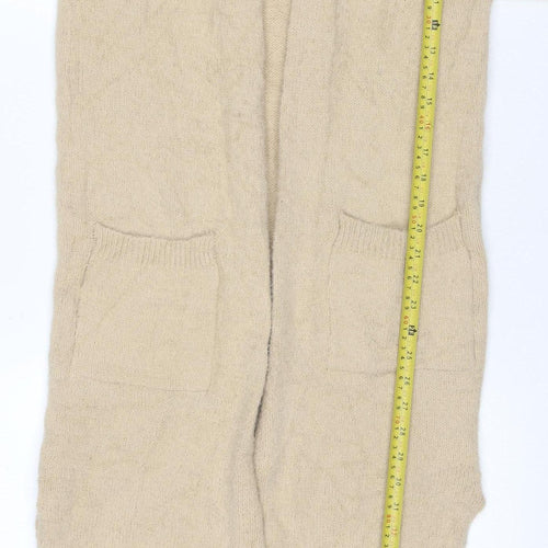 Jessica Simpson Women Beige XS V-Neck Long Sleeve Knit Jumper