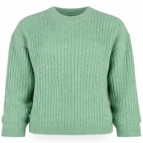 Marks & Spencer Women Green XS Rib Knit Round Neck Pullover Jumper