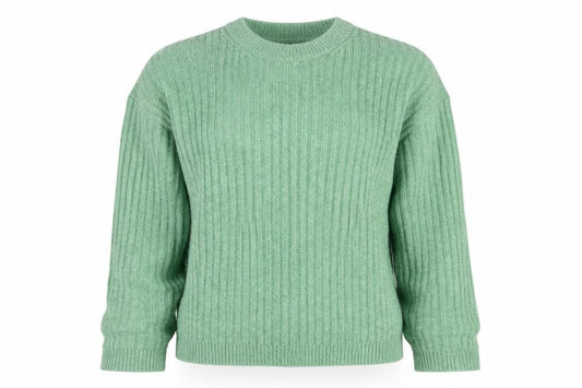 Marks & Spencer Women Green XS Rib Knit Round Neck Pullover Jumper