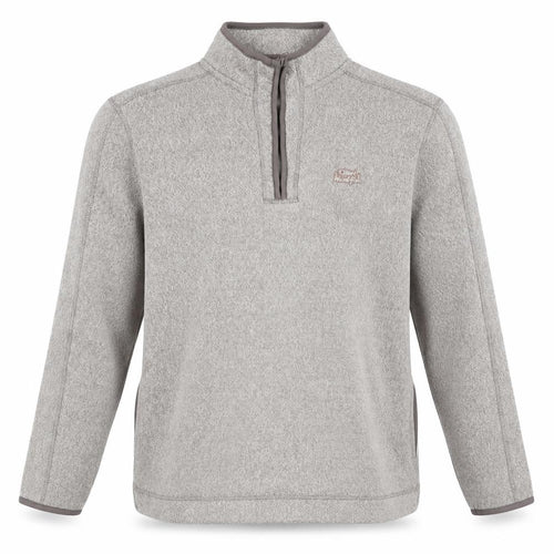 Weird Fish Men's Beige Large 1/4 Zip Fleece Sweatshirt Logo