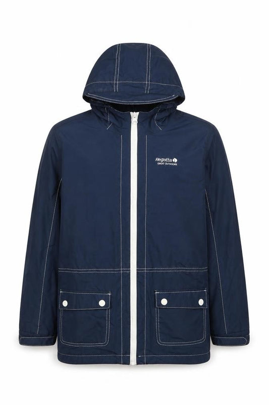 Regatta Boys Blue 11-12 Years Hooded Waterproof Rain Jacket