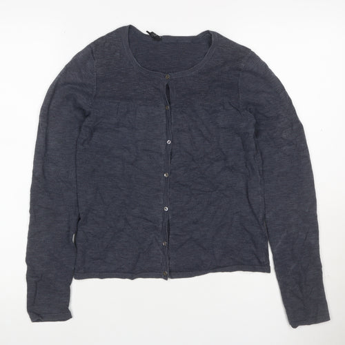 The White Company Women Grey S Cotton Linen Button Cardigan