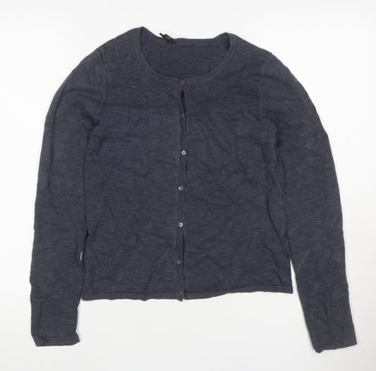 The White Company Women Grey S Cotton Linen Button Cardigan
