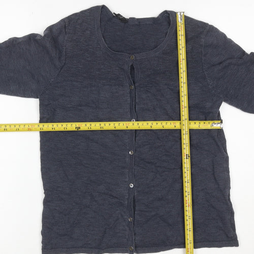 The White Company Women Grey S Cotton Linen Button Cardigan
