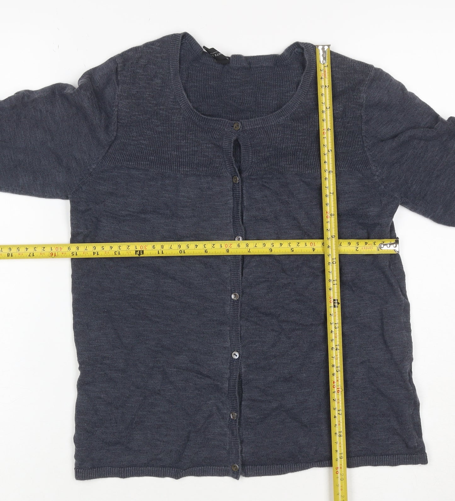 The White Company Women Grey S Cotton Linen Button Cardigan