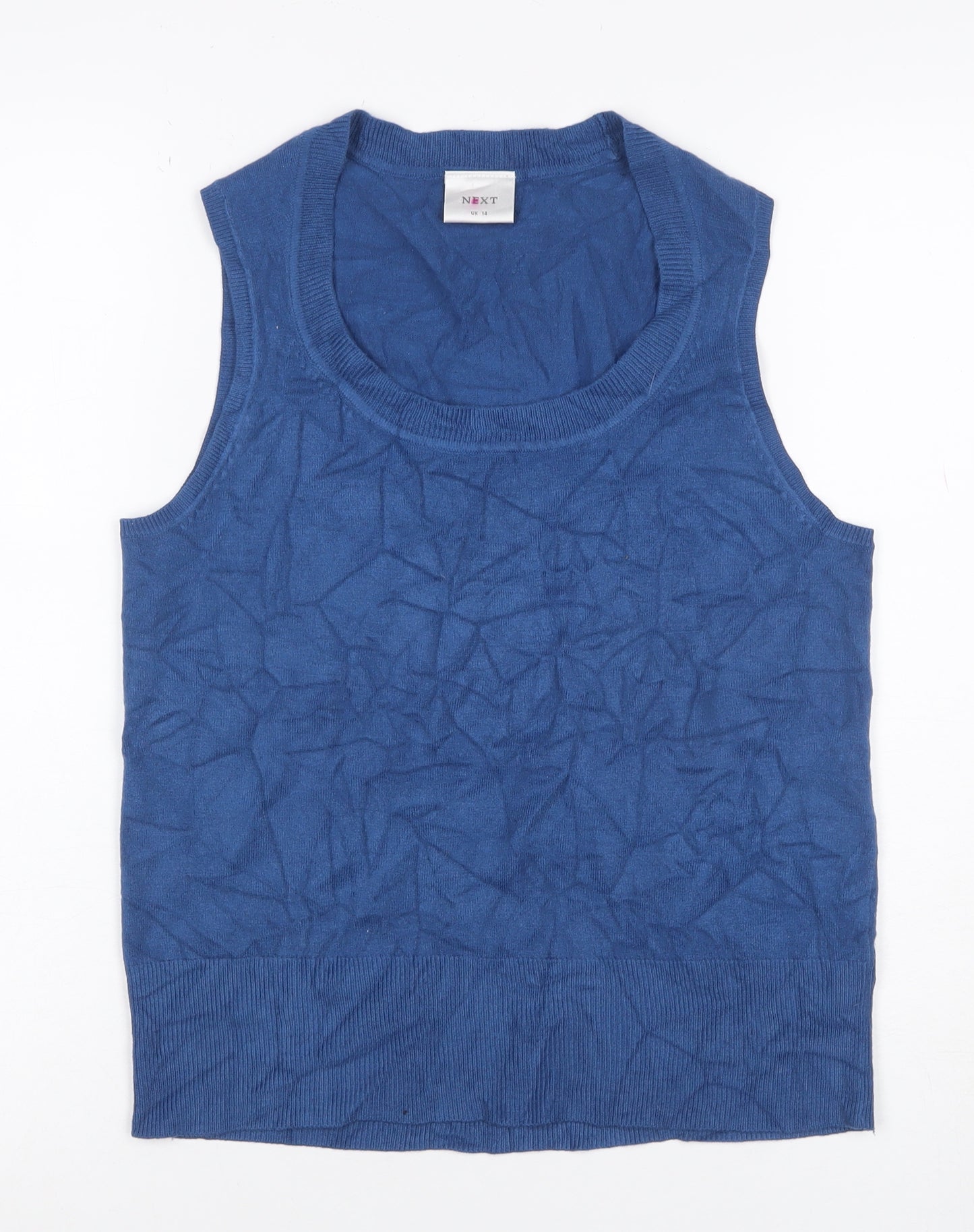 Next Women’s Blue UK 14 Sleeveless Scoop Neck Knit Jumper Vest