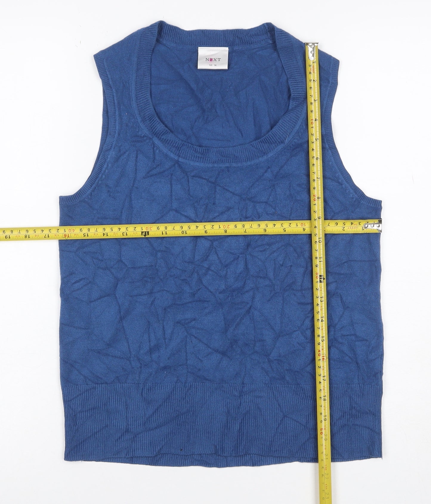 Next Women’s Blue UK 14 Sleeveless Scoop Neck Knit Jumper Vest