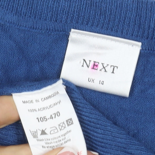 Next Women’s Blue UK 14 Sleeveless Scoop Neck Knit Jumper Vest