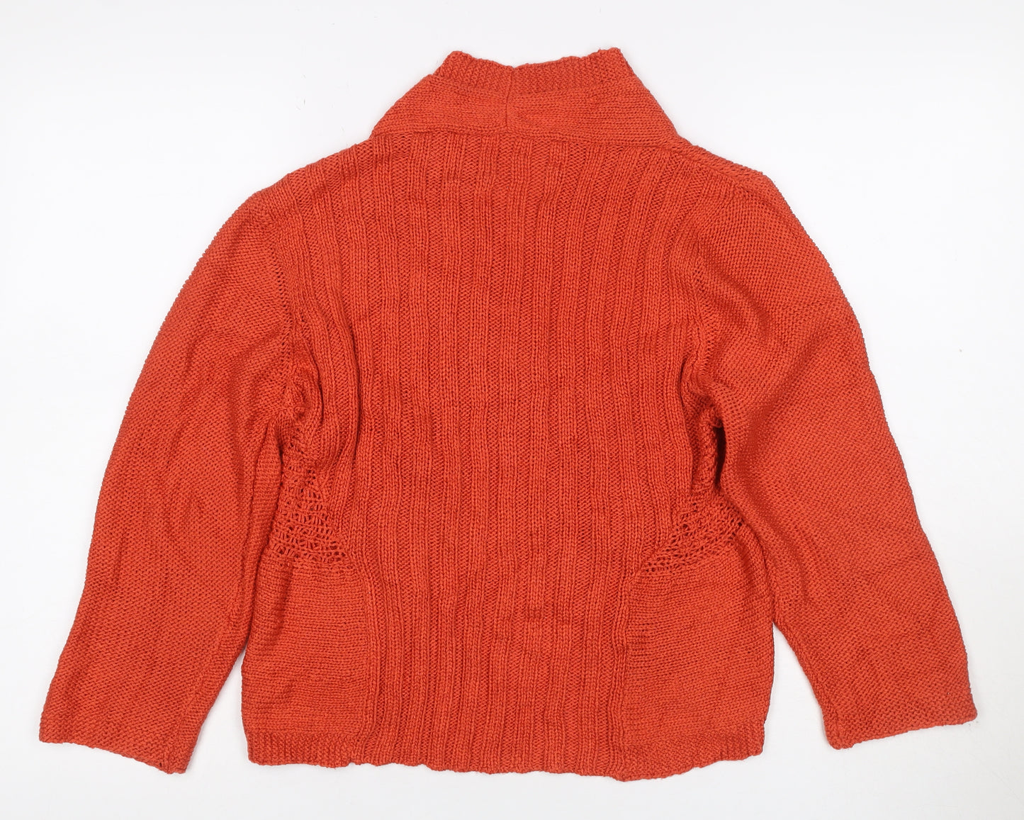 Denis-R G22 Women’s Orange Size 16 Wrap Cardigan Open Knit