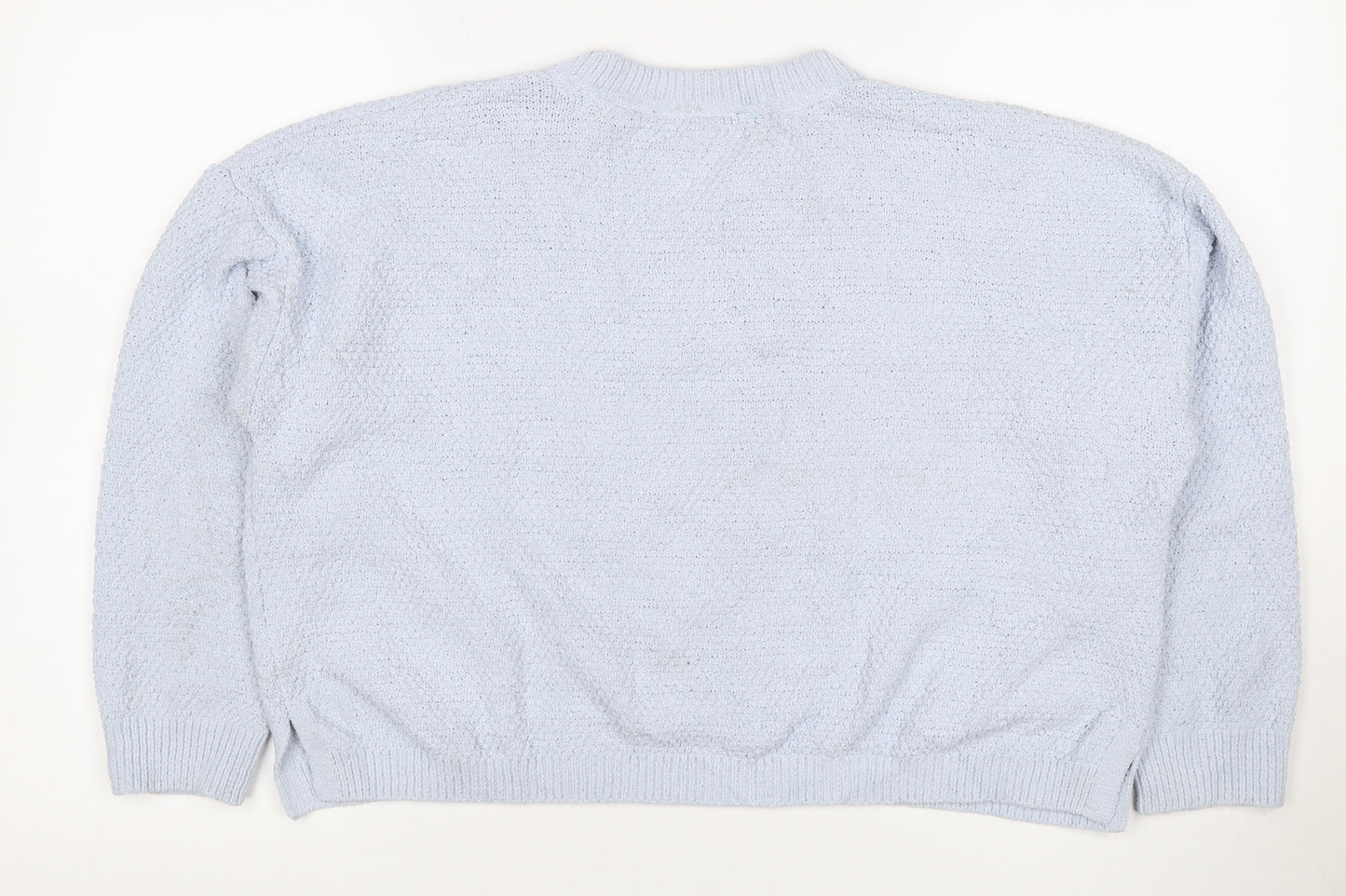DKNY Jeans Women’s Blue UK 12 Cable Knit Crew Neck Pullover Jumper