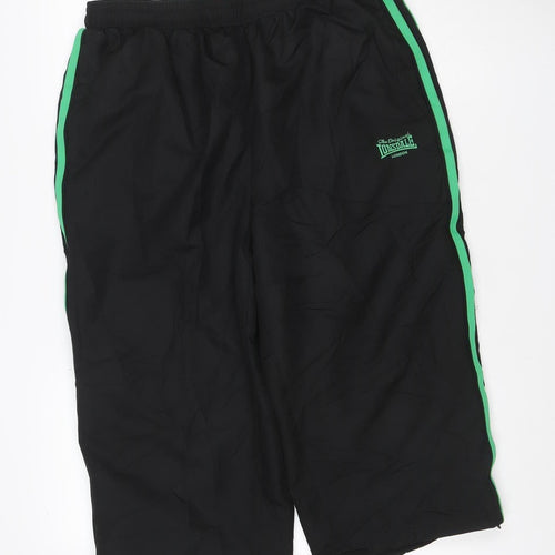 Lonsdale Men’s Black Green XL Track Pants Polyester Drawstring