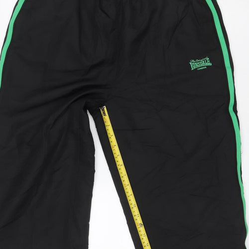 Lonsdale Men’s Black Green XL Track Pants Polyester Drawstring