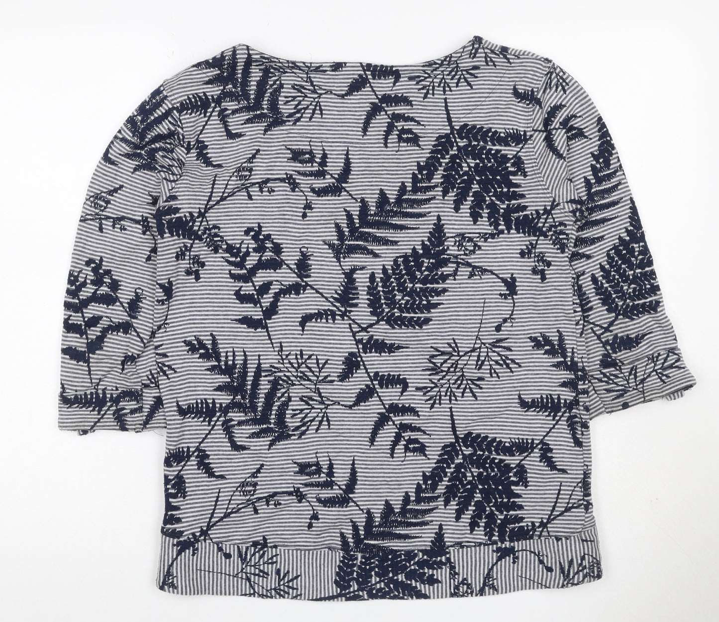 Per Una Women’s Blue UK 12 Jersey 3/4 Sleeve Fern Stripe Top
