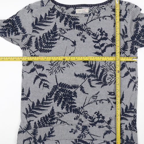 Per Una Women’s Blue UK 12 Jersey 3/4 Sleeve Fern Stripe Top