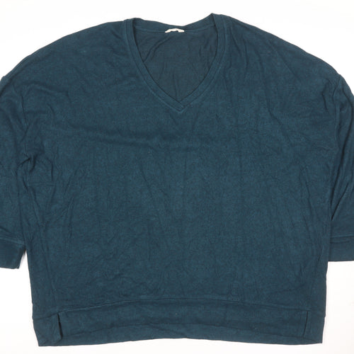 Hush Women’s Blue XL Velour V-Neck Pullover Sweatshirt