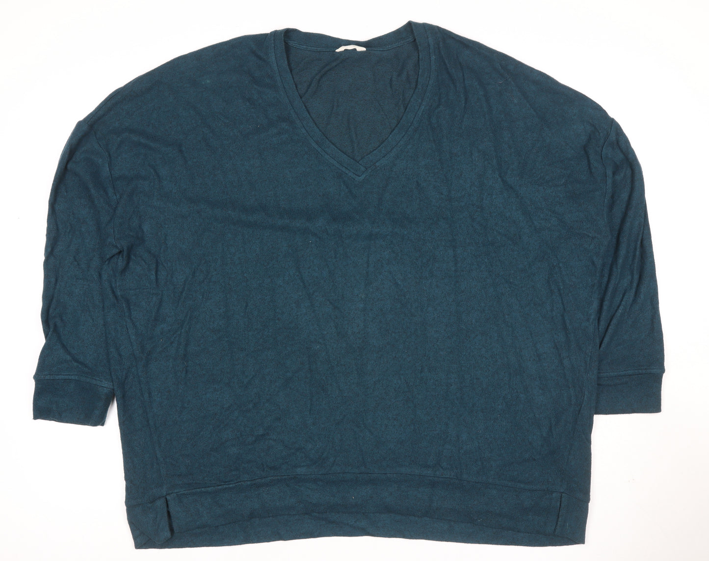Hush Women’s Blue XL Velour V-Neck Pullover Sweatshirt
