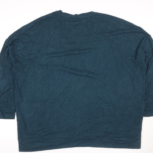 Hush Women’s Blue XL Velour V-Neck Pullover Sweatshirt
