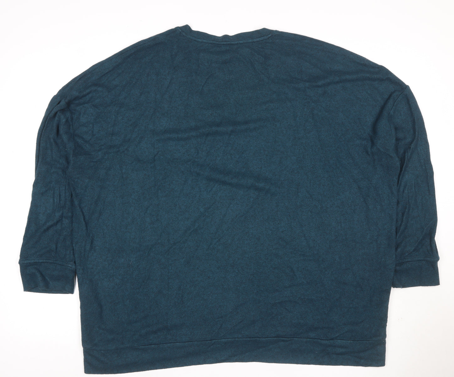 Hush Women’s Blue XL Velour V-Neck Pullover Sweatshirt