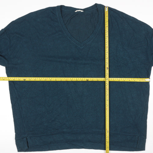 Hush Women’s Blue XL Velour V-Neck Pullover Sweatshirt