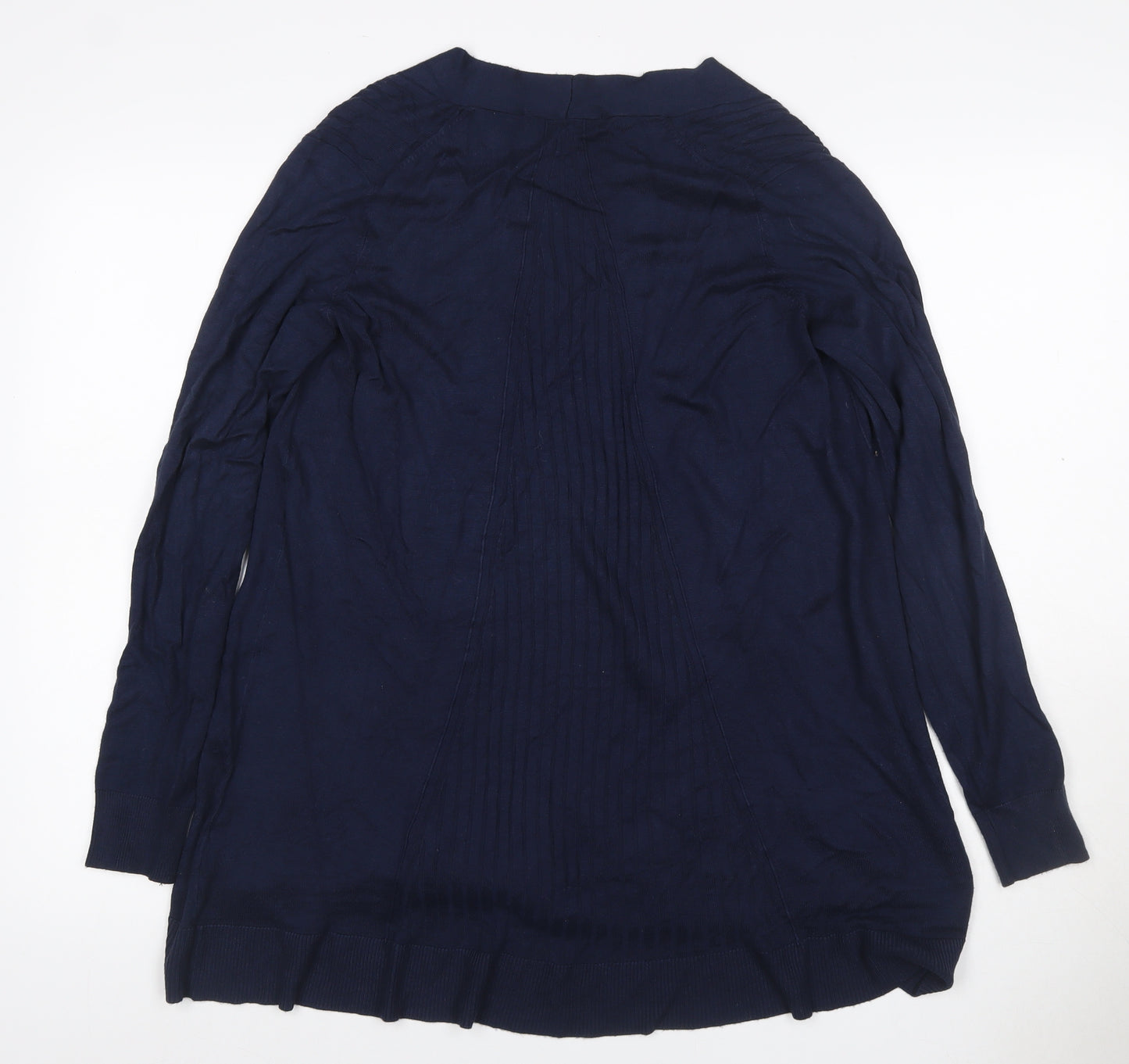 Marks and Spencer Women Blue M Open Longline Knit Cardigan