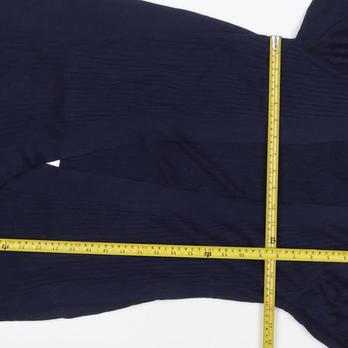 Marks and Spencer Women Blue M Open Longline Knit Cardigan