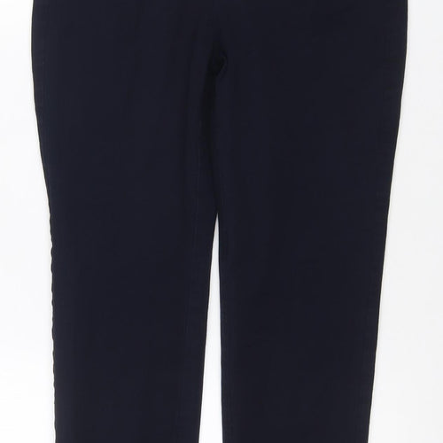 Marks and Spencer Women Blue UK 10 Regular Tailored Straight Trousers
