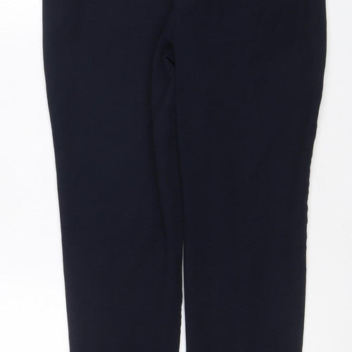 Marks and Spencer Women Blue UK 10 Regular Tailored Straight Trousers