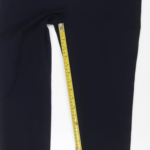 Marks and Spencer Women Blue UK 10 Regular Tailored Straight Trousers