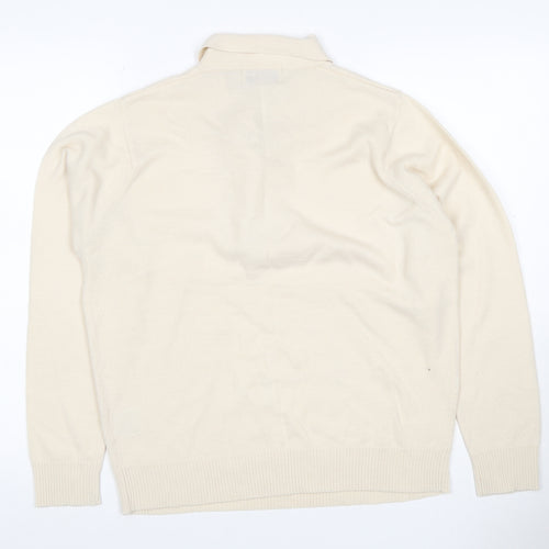 Honor Millburn EWM Women Ivory Size 14 V-Neck Tie Pullover Jumper