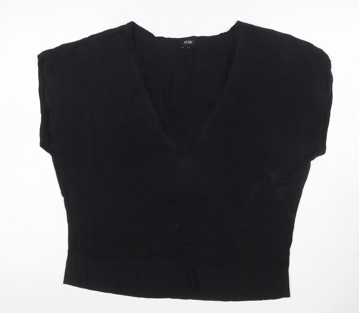 Hobbs Women Black Size M Basic Knit V-Neck Sleeveless Tank Top