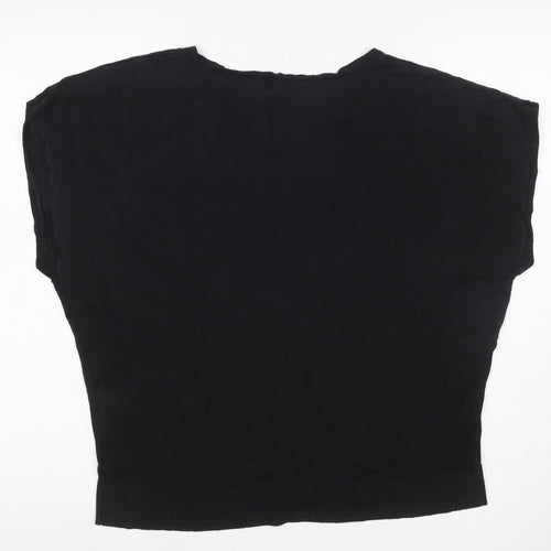Hobbs Women Black Size M Basic Knit V-Neck Sleeveless Tank Top