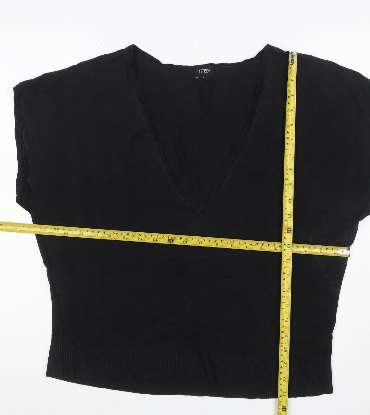 Hobbs Women Black Size M Basic Knit V-Neck Sleeveless Tank Top