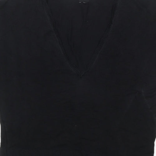 Hobbs Women Black Size M Basic Knit V-Neck Sleeveless Tank Top