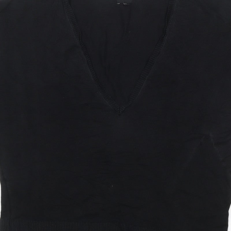 Hobbs Women Black Size M Basic Knit V-Neck Sleeveless Tank Top