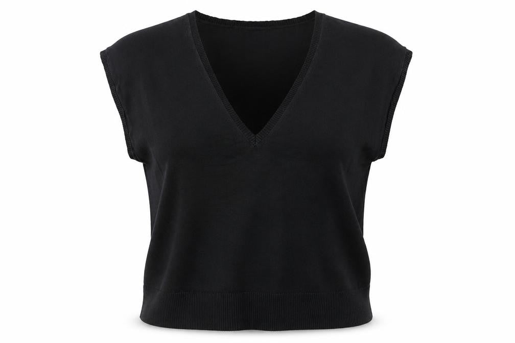 Hobbs Women Black Size M Basic Knit V-Neck Sleeveless Tank Top