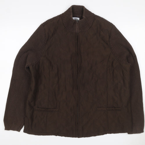 Croft & Barrow Women’s Brown UK 20 1X Quilted Knit Puffer Jacket
