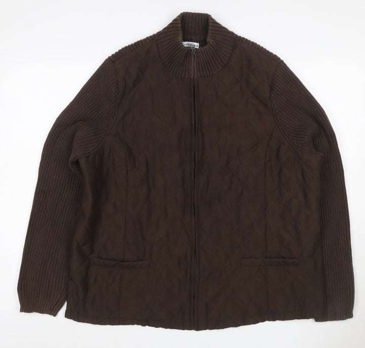 Croft & Barrow Women’s Brown UK 20 1X Quilted Knit Puffer Jacket