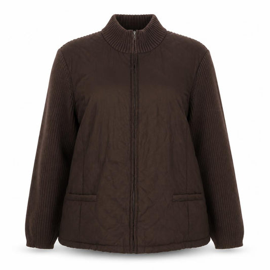 Croft & Barrow Women’s Brown UK 20 1X Quilted Knit Puffer Jacket