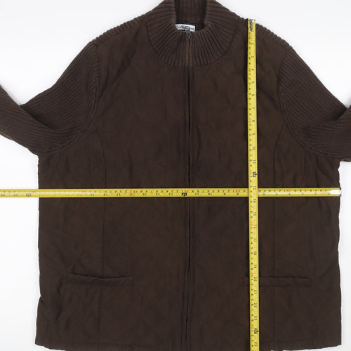 Croft & Barrow Women’s Brown UK 20 1X Quilted Knit Puffer Jacket