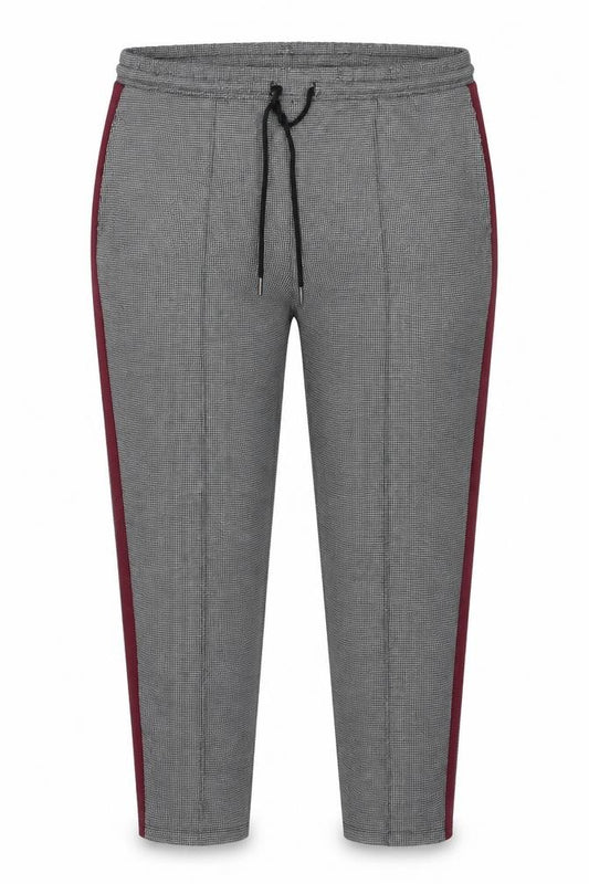 Marks and Spencer Women Black Mixed UK 20 Check Tapered Jogger Trousers