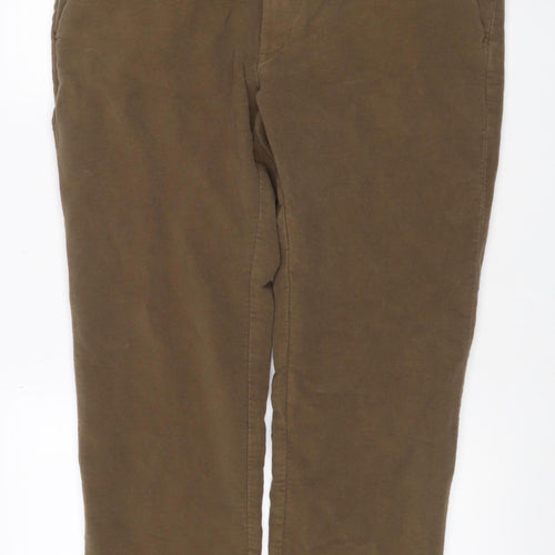 Marks and Spencer Men Brown 38x29 Regular Straight Chino Trousers