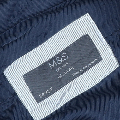 Marks and Spencer Men Brown 38x29 Regular Straight Chino Trousers