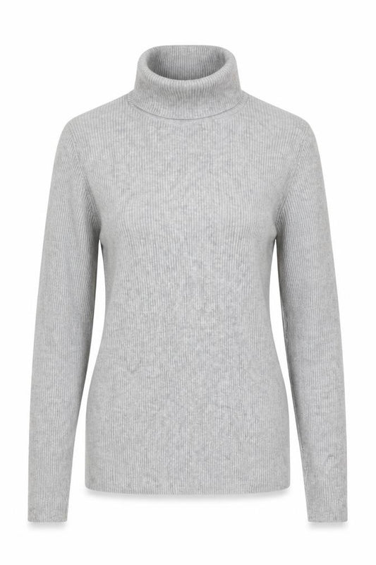 Calvin Klein Jeans Women Grey XS Ribbed Roll Neck Pullover Jumper