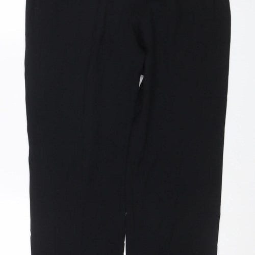 Marks and Spencer Women Black UK 4 Short Straight Tailored Trousers